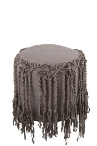 J-line fodskammel macrame taupe (h45xb45xl45 cm)