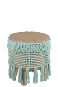J-line fodskammel m/frynser mint (b45xl30 cm)